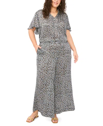 Vince Camuto Plus Size Wide Leg Pull-on Pants In Multi