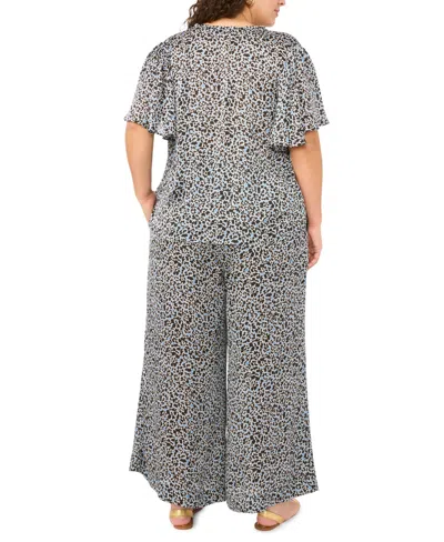 Vince Camuto Plus Size Wide Leg Pull-on Pants In Multi