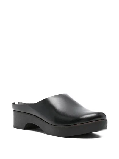 Daniela Gregis Leather Mules In Black