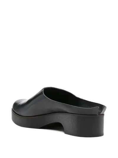 Daniela Gregis Leather Mules In Black