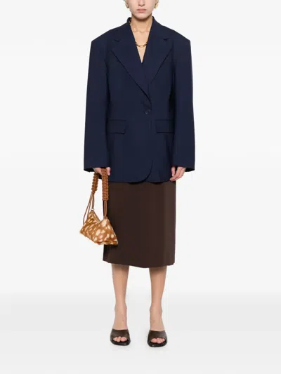 P.a.r.o.s.h Double-breasted Fitted Jacket In Blue