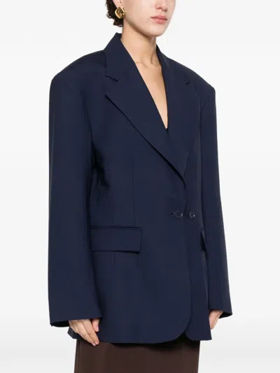 P.a.r.o.s.h Double-breasted Fitted Jacket In Blue