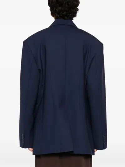 P.a.r.o.s.h Double-breasted Fitted Jacket In Blue