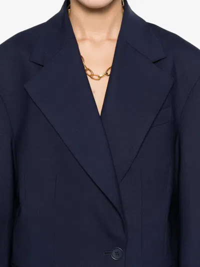 P.a.r.o.s.h Double-breasted Fitted Jacket In Blue