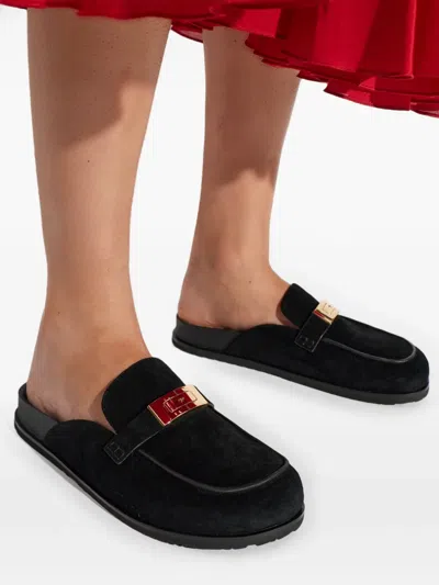 Tory Burch Black Leelee Mules In Black