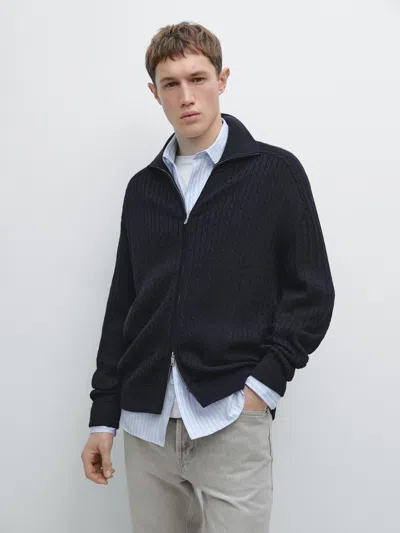 Massimo Dutti Cotton Cable In Black