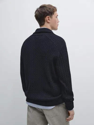 Massimo Dutti Cotton Cable In Black