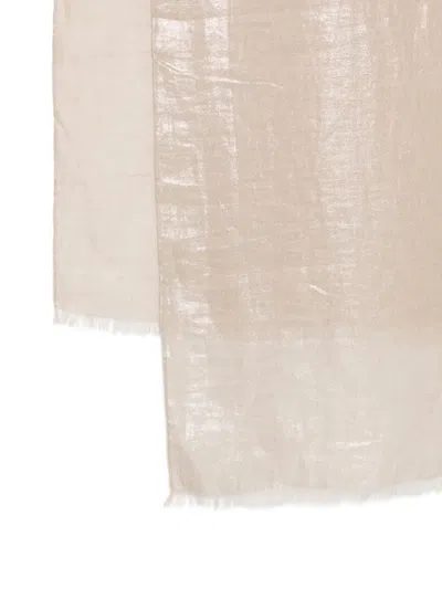 Brunello Cucinelli Solid Color Scarf In Neutral