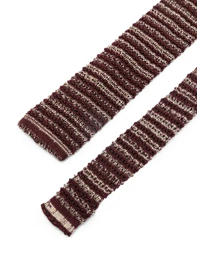Alysi Striped Tie In Brown