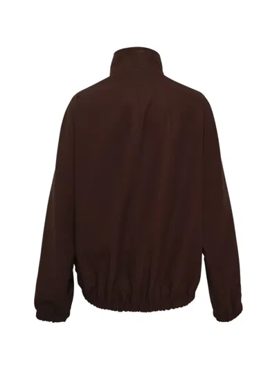 Courrèges Brown Buckle Zipped Bomber Jacket In Brown
