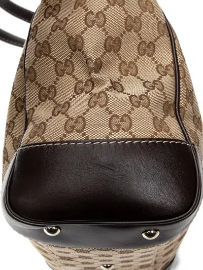 Pre-owned Gucci Web Mayfair Patterned Tote Bag In Neutral