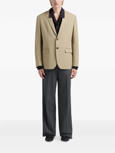 Bally Buttoned Cotton Blazer In Neutral