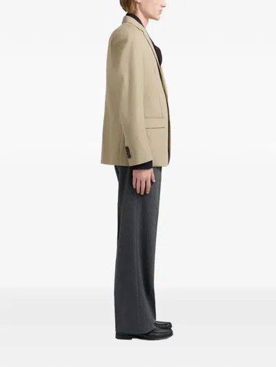 Bally Buttoned Cotton Blazer In Neutral