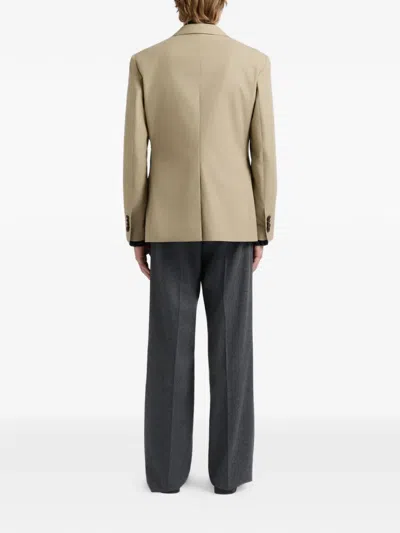 Bally Buttoned Cotton Blazer In Neutral