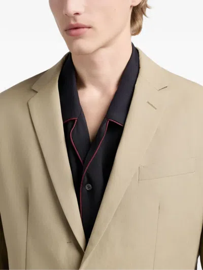 Bally Buttoned Cotton Blazer In Neutral