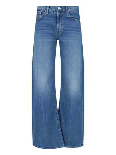 Mother Jeans The Rerun Zip Sneak With Belt Loops And Logo Embroidery On The Back In Blue Denim For Women