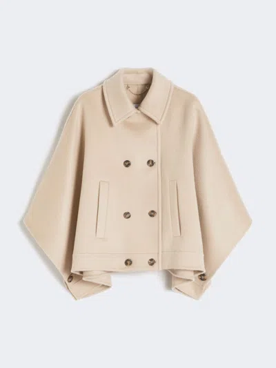 Max Mara Double-breasted Cape Coat In Neutral
