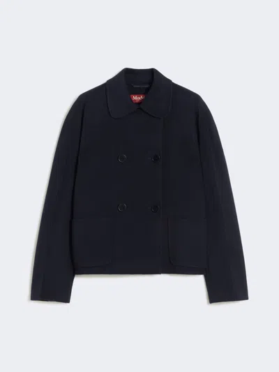 Max Mara Eden Double-breasted Broadcloth Jacket In Blue