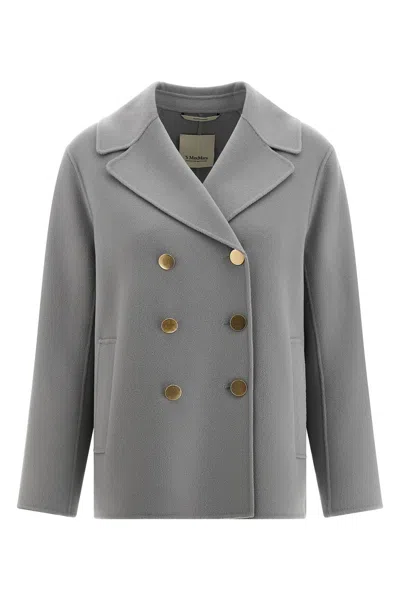Max Mara Wool Broadcloth Jacket In Gray