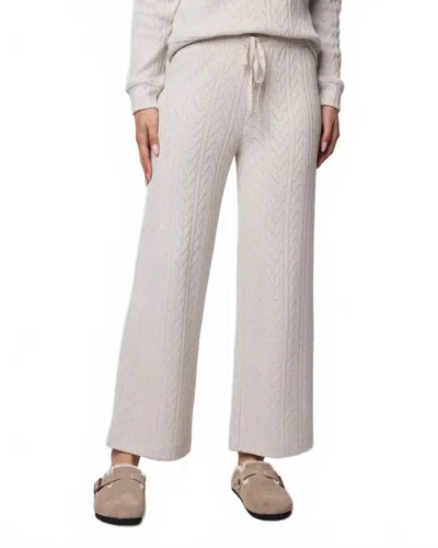 Splendid Pointelle Drawstring Crop Sweater Pants In Neutral