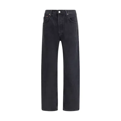 Agolde Five-pocket Jeans With Button Front Closure In Black