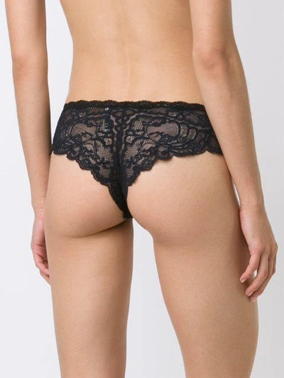 Shop Fleur Du Mal 'bianca' Lace Cheeky In Black