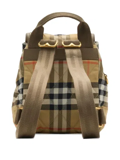 Burberry Mini Horseshoe Quilted Nylon Backpack Bags In Brown