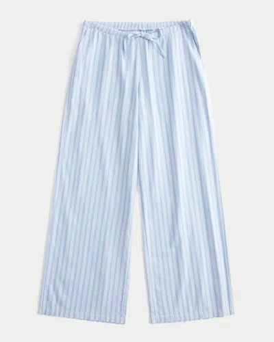 Hollister Oxford Wide-leg Pants In Blue