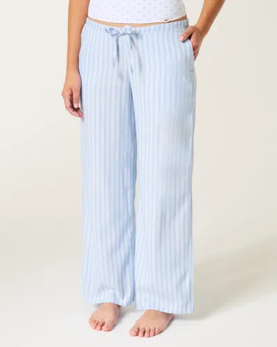 Hollister Oxford Wide-leg Pants In Blue