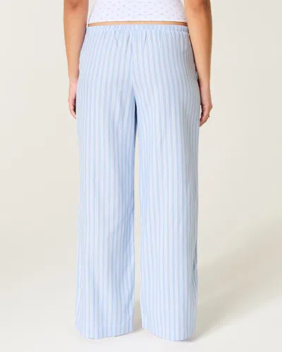 Hollister Oxford Wide-leg Pants In Blue