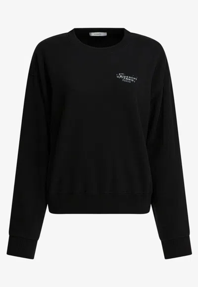 Givenchy Sweatshirt Featuring Signature Brand Stamp Crewneck In Black