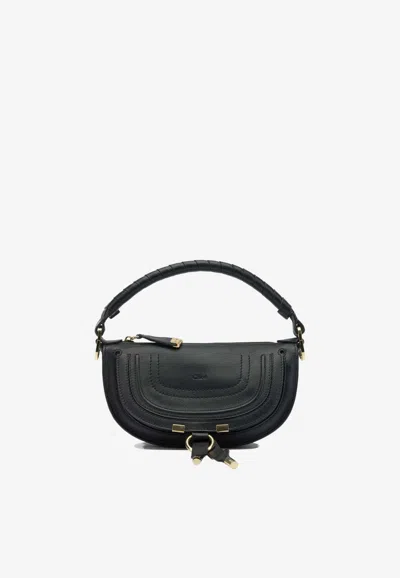 Chloé Mini Marcie Shoulder Bag In Soft Leather In Black