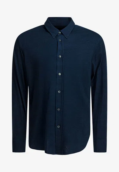 Tom Ford Solid Buttoned Shirt In Black