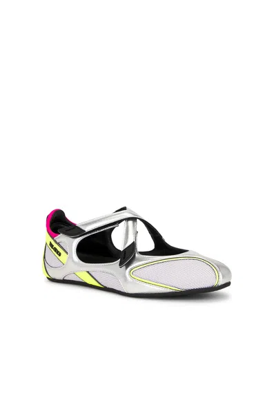 Attico Floor 01 Multicolor Ballet Shoes With Logo On The Side And Cut-out Design In Fabric Woman