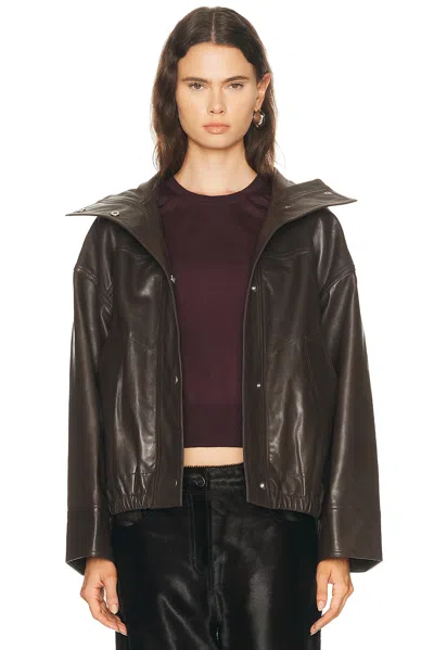 Rohe Reinvented Leather Jacket Earth In Brown