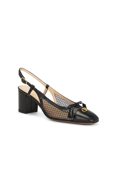 Valentino Garavani Valet Du Roi Slingback Pump In Mesh And Kidskin 60mm Woman Black 41.5 In Black