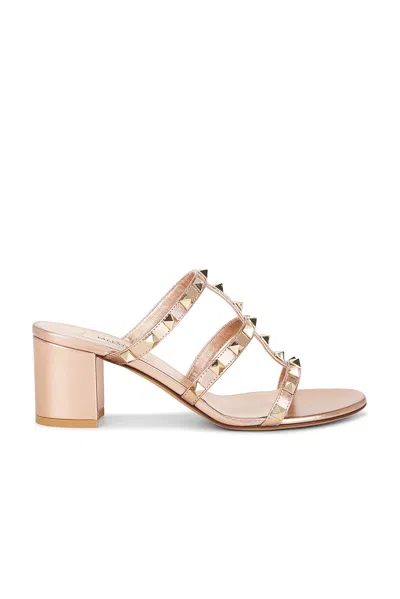 Valentino Women Pink Rockstud Leather Heels, 4.5 Luxury Pumps & Heels For Women Darveys In Neutral