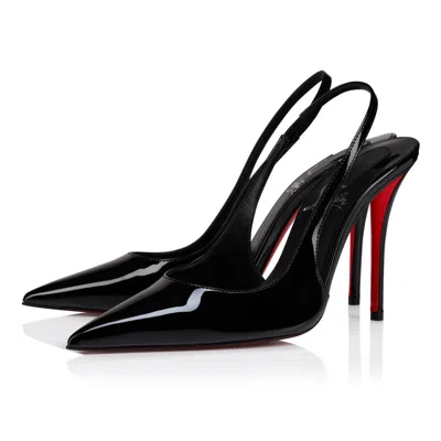 Christian Louboutin Miss Z Sling Patent Leather Slingback Pumps 100 In Black