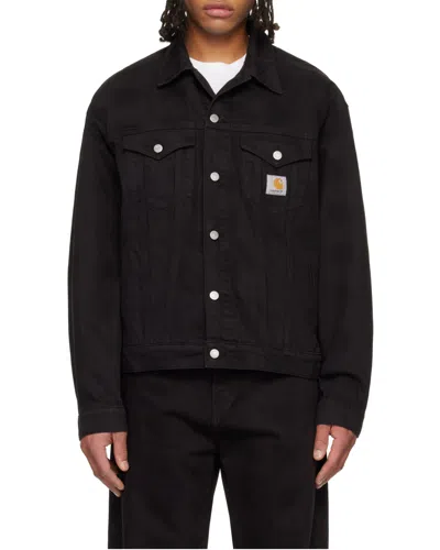 Carhartt Work In Progress Everson Denim Trucker Jacket In Black
