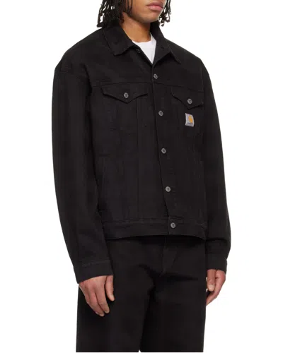 Carhartt Work In Progress Everson Denim Trucker Jacket In Black