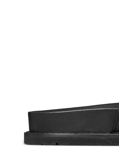 Tory Burch Romy Leather Double Strap Slide Sandals In Black