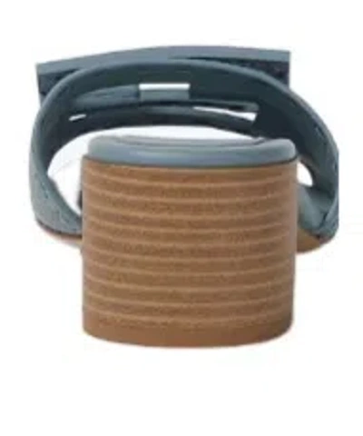 Fendi Baguette Mercury Blue Leather Medium-heel Slides