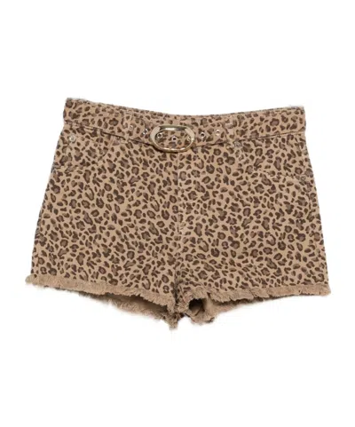 Twinset Leopard-pattern Shorts In Animal Print