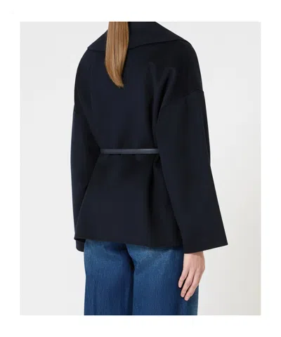 Max Mara Belted Jacket In Black