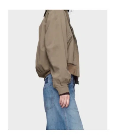 Maison Margiela Wool Jacket Zip Pockets Ribbed Hem Collar In Gray