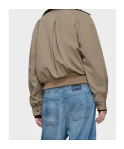 Maison Margiela Wool Jacket Zip Pockets Ribbed Hem Collar In Gray