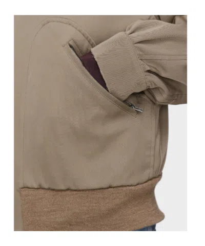 Maison Margiela Wool Jacket Zip Pockets Ribbed Hem Collar In Gray