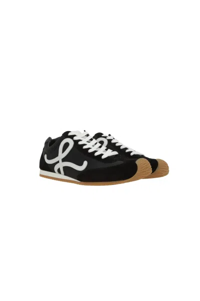 Loewe Women Black Canvas And Suede Ballet Runner 2.0 Sneakers