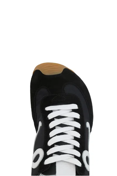 Loewe Women Black Canvas And Suede Ballet Runner 2.0 Sneakers