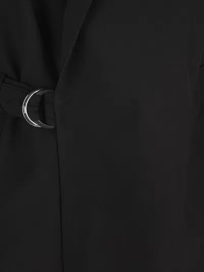 Loewe Womens Black Peak-lapel Draped Wool And Leather Blend Jacket In Black
